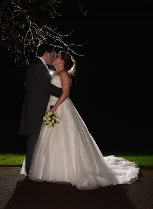 Bride and Groom night time shot at Taplow House Hotel