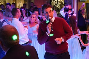 Bride and Groom with Arg James Argent Pinewood Hotel Slough Singing