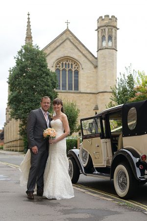 Wedding Bride and Groom Eton College Chapel Traditional Car