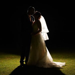 Night Photograph Bride and Groom Wedding