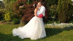 Bride and Groom at their wedding at St Mary's Church, White Waltham and at Maidenhead Golf Club