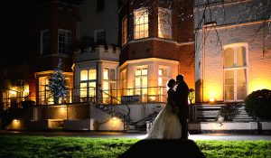 Bride and Groom kissing at Taplow House Hotel